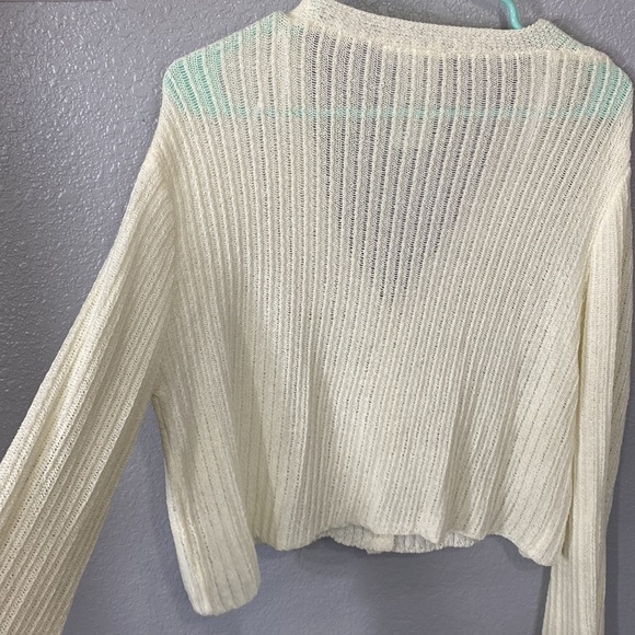 Sadie & Sage Cream V Neck Button Long Sleeve Top - Picture 8 of 8
